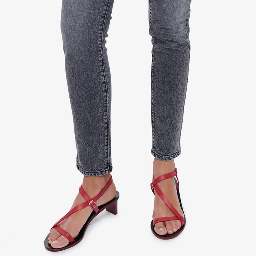 Anine Bing Remi strappy red leather sandals